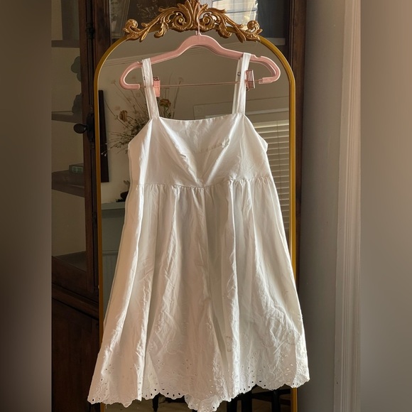Anthropologie Maeve Large Sleeveless Eyelet Romper White 100% Cotton Shell - Picture 4 of 12